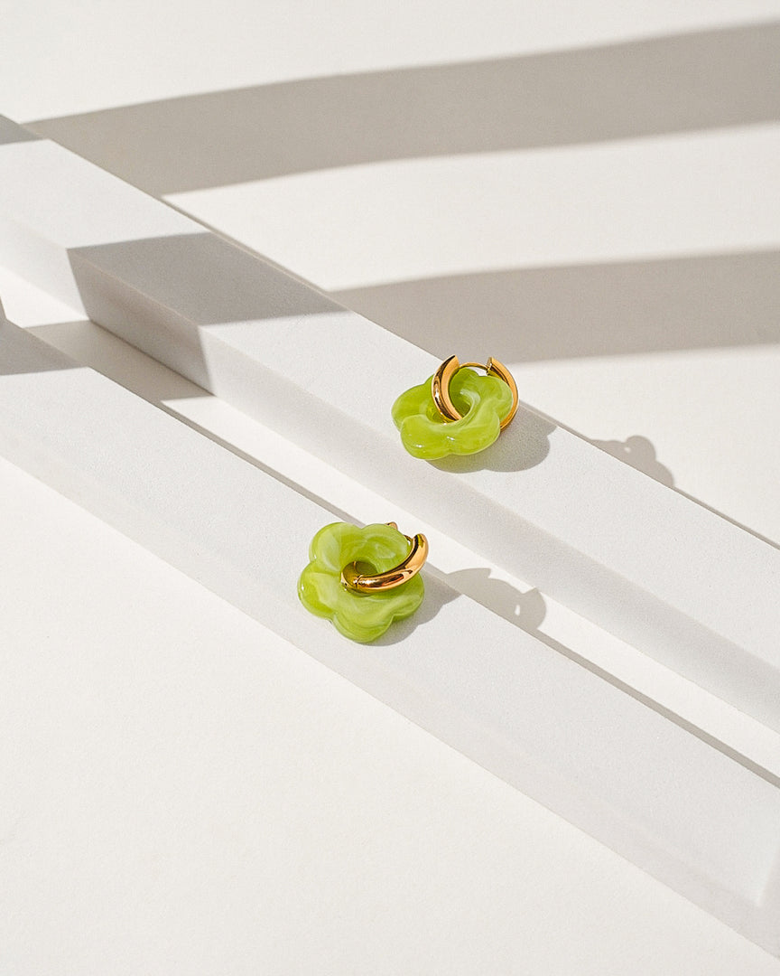 Blossom Hoops (Lime)
