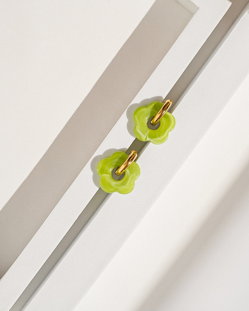 Blossom Hoops (Lime)